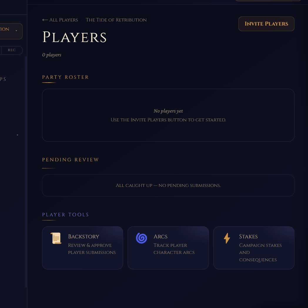 The invite overlay showing the QR code and copyable campaign invite link.